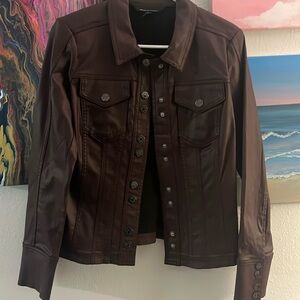 WHBM Faux leather purple jacket